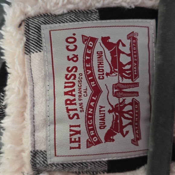 LEVI'S BRAND MENS BLACK & WHITE CHECKERED HOODED FLANNEL JACKET SIZE XXL - Picture 3 of 16